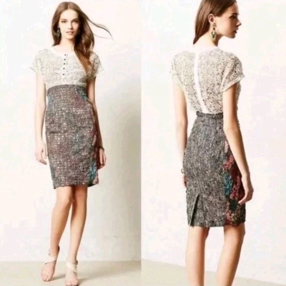 Byron Lars Anthropologie Study floral dress 6